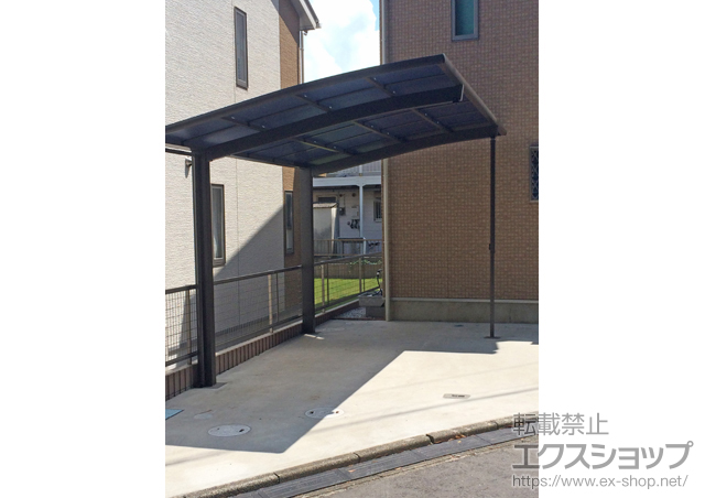 千葉県君津市ののカーポート ネスカR (ラウンドスタイル) 積雪〜20cm対応＋着脱式サポート 標準柱(H22)用 2本入り×1セット 施工例