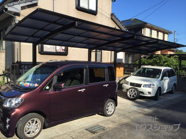 岐阜県可児市ののカーポート プレシオスポート 縦連棟 積雪〜20cm対応 施工例
