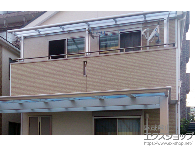 神奈川県相模原市ののバルコニー・ベランダ屋根 ライザーテラスII F型 屋根タイプ 連棟 積雪〜20cm対応 施工例