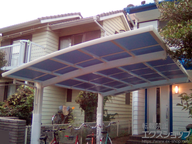 東京都府中市ののカーポート レイナポートグラン　積雪〜20cm対応＋着脱式サポート 標準・ハイルーフ兼用 2本入り×1セット 施工例