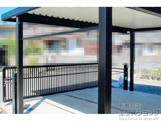 山口県防府市ののカーポート レオンポートneo 2台用 標準鼻隠し 2台用 角柱4本柱 積雪〜50cm対応 施工例