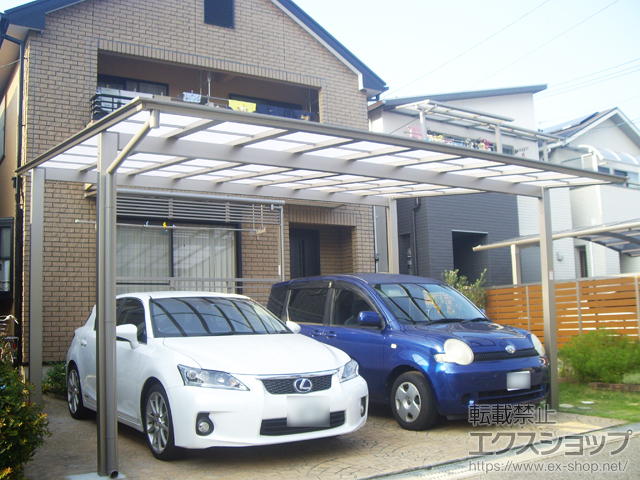 愛知県一宮市ののカーポート ネスカF (フラットスタイル) ワイド 積雪〜20cm対応 施工例