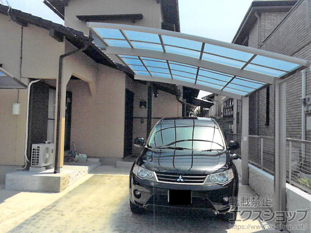 福岡県筑後市ののカーポート ネスカR (ラウンドスタイル) 積雪〜20cm対応 施工例