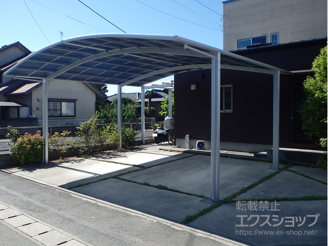 熊本県熊本市ののカーポート ネスカR (ラウンドスタイル) ワイド　積雪〜20cm対応 施工例