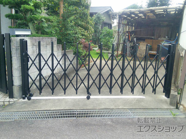 愛知県豊田市ののカーゲート トリップゲート RB型 ノンレール 片開き ガイドレール後付け 35Ｓ 施工例