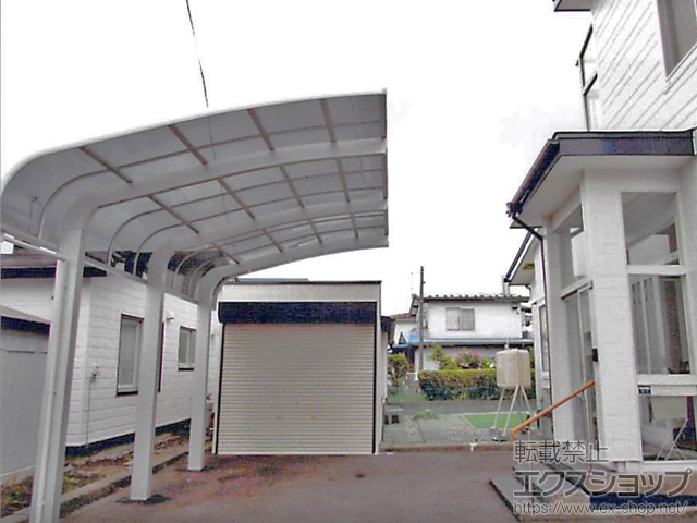 北海道登別市のLIXIL リクシル（トステム）のカーポート テールポートシグマIII 1500 積雪〜50cm対応 施工例