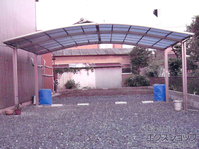 岐阜県岐阜市ののカーポート ネスカR (ラウンドスタイル) ワイド　積雪〜20cm対応 施工例