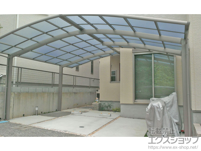 千葉県柏市のLIXIL リクシル（トステム）のカーポート ネスカR (ラウンドスタイル) M合掌 積雪〜20cm対応 施工例