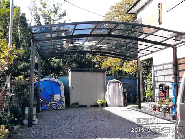 茨城県結城市ののカーポート ネスカR (ラウンドスタイル) ワイド　 積雪〜20cm対応 施工例