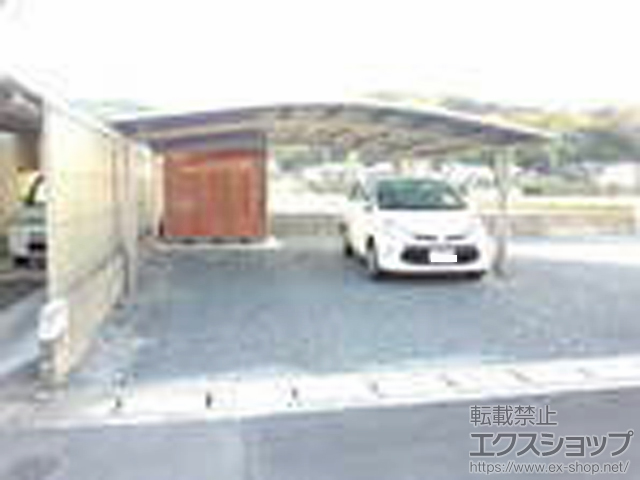 岡山県岡山市のLIXIL リクシル（トステム）のカーポート ネスカR (ラウンドスタイル) ワイド 積雪〜20cm対応 施工例