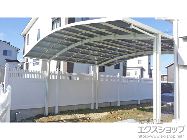 大阪府泉南市ののカーポート ネスカR (ラウンドスタイル) ワイド　積雪〜20cm対応 施工例