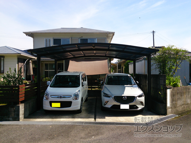 大分県大分市ののカーポート ネスカR (ラウンドスタイル) ワイド　積雪〜20cm対応 施工例