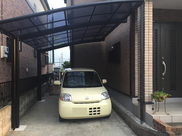 埼玉県南埼玉郡宮代町ののカーポート ネスカR (ラウンドスタイル)　積雪〜20cm対応 施工例