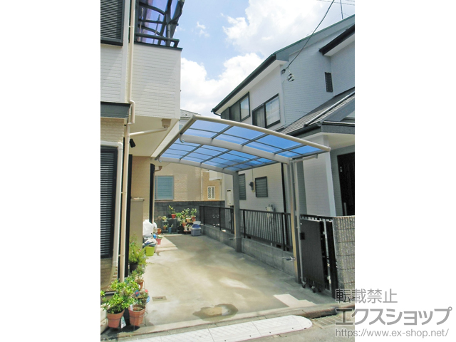 東京都東村山市ののカーポート ネスカR (ラウンドスタイル) 積雪〜20cm対応+ネスカR 着脱式サポート 標準柱用 2本入り×1セット 施工例