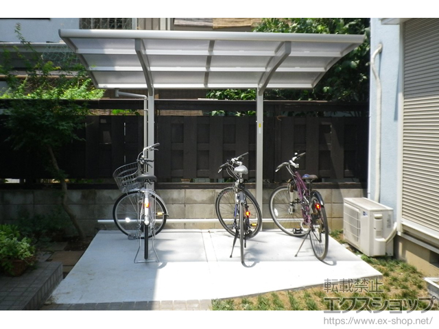 千葉県千葉市ののサイクルポート・駐輪場 レイナポートグランミニ 積雪〜20cm対応＋レイナポートグランミニ 車止めバー 長さ29用×1セット 施工例