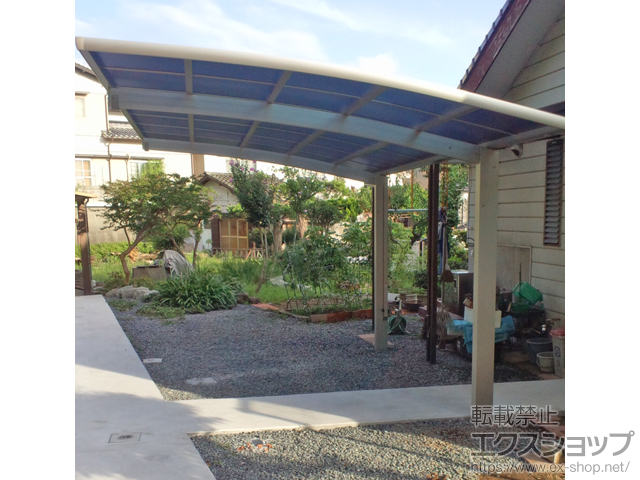 山口県下関市ののカーポート レイナポートグラン　積雪〜20cm対応＋着脱式サポート　標準・ハイルーフ兼用　2本入り×1セット 施工例