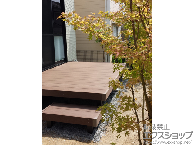 兵庫県神戸市ののウッドデッキ リウッドデッキ 200＋独立式リウッドステップ2型 施工例