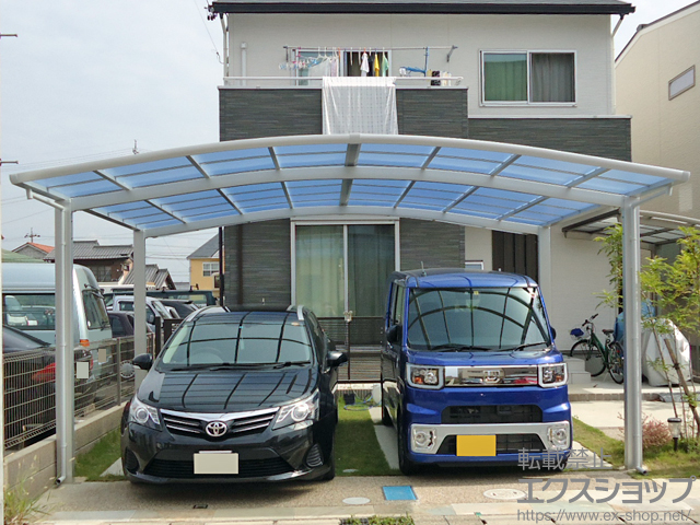 愛知県岡崎市ののカーポート ネスカR (ラウンドスタイル) ワイド 積雪〜20cm対応 施工例