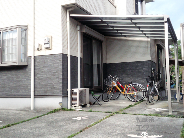 福岡県うきは市のLIXIL リクシル（トステム）のテラス屋根 ライザーテラスII F型 テラスタイプ 単体 積雪〜20cm対応 施工例