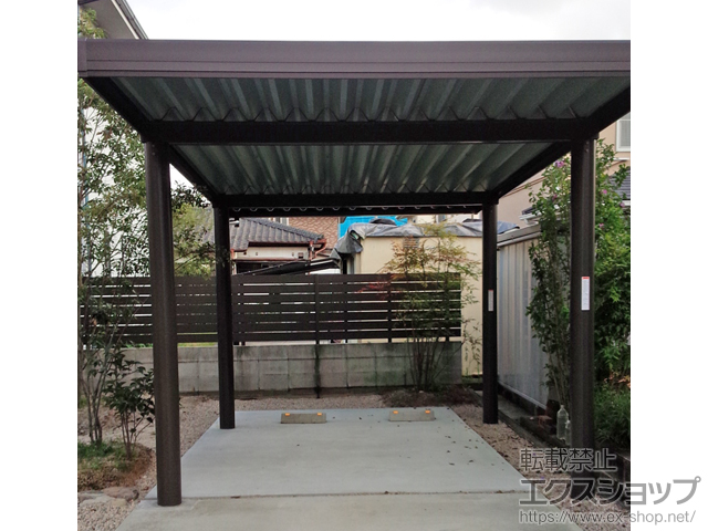 佐賀県佐賀市のLIXIL リクシル（トステム）のカーポート テリオスポートIII 900 丸柱4本仕様 積雪〜30cm対応 施工例