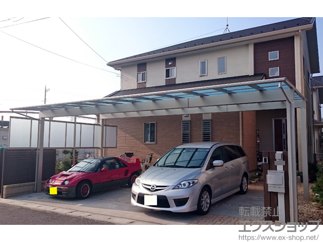 茨城県牛久市ののカーポート エフルージュ トリプル 積雪〜20cm対応+サイドパネル 施工例