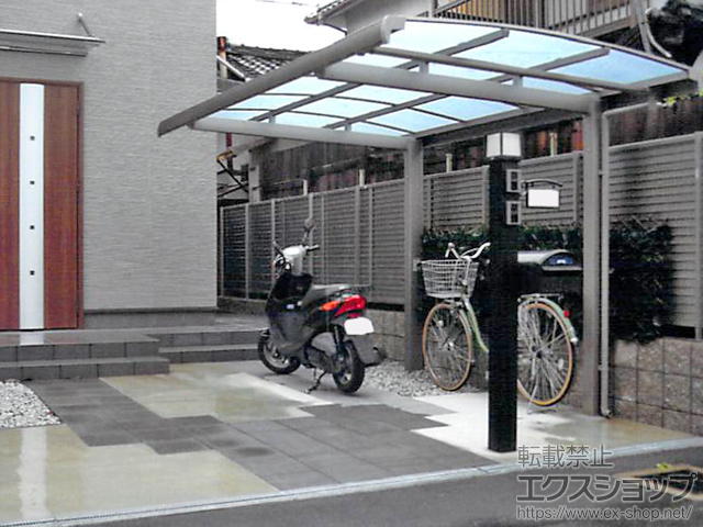 大阪府八尾市ののサイクルポート・駐輪場 フーゴAミニ (アーチスタイル) 積雪〜20cm対応 施工例