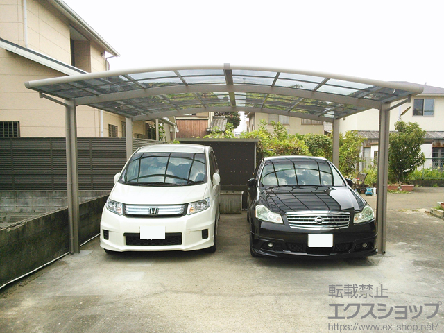 兵庫県姫路市ののカーポート ネスカR (ラウンドスタイル) ワイド 積雪〜20cm対応 施工例