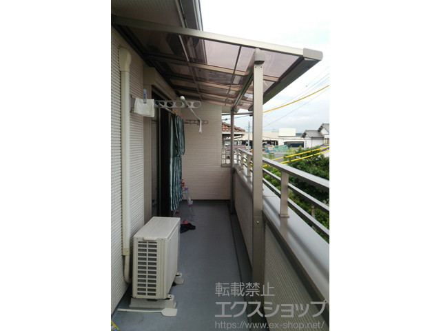 静岡県袋井市のLIXIL リクシル（トステム）のバルコニー・ベランダ屋根 ライザーテラスII F型 屋根タイプ 単体 積雪〜20cm対応 施工例