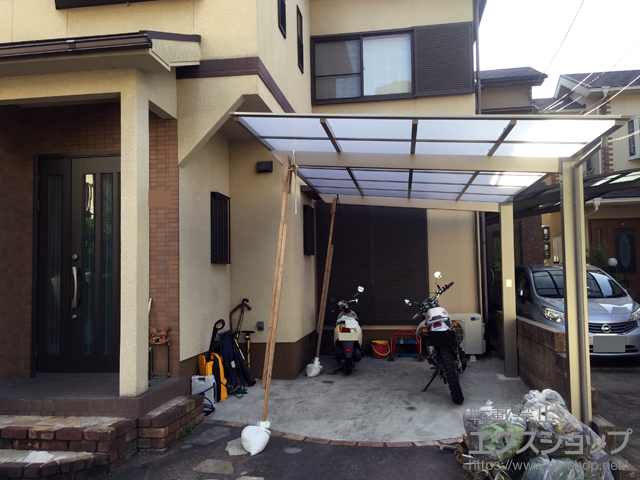 大阪府柏原市ののカーポート ネスカF (フラットスタイル) 積雪〜20cm対応 施工例