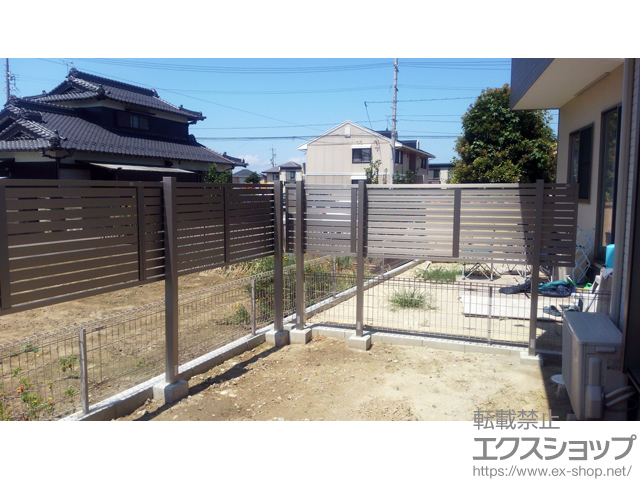 愛知県江南市ののフェンス・柵 プレスタフェンス7Y型  多段柱仕様(1段) 施工例