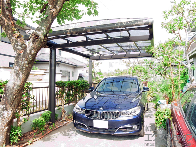 静岡県富士市ののカーポート フーゴAプラス (アーチスタイル) 積雪〜20cm対応 施工例