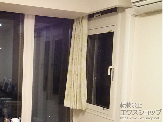 大阪府大阪市のの二重窓（内窓） (下)インプラス ダストバリア仕様 開き窓 外観右吊元+(上)インプラス ダストバリア仕様 FIX窓 ※段窓仕様 施工例