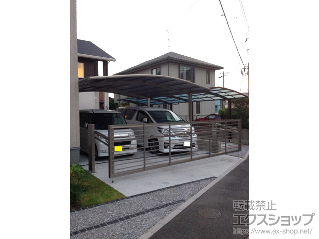 福岡県北九州市ののカーポート ネスカR (ラウンドスタイル) ワイド 積雪〜20cm対応 施工例