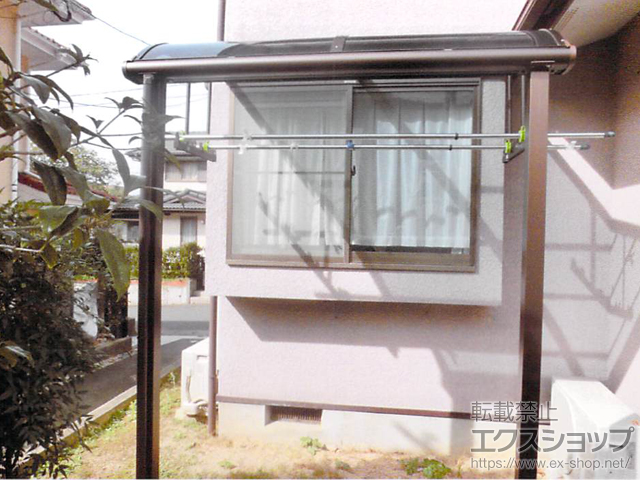 福岡県遠賀郡水巻町ののテラス屋根 プレシオステラス R型 テラスタイプ 単体 積雪〜20cm対応＋吊り下げ式物干し 施工例