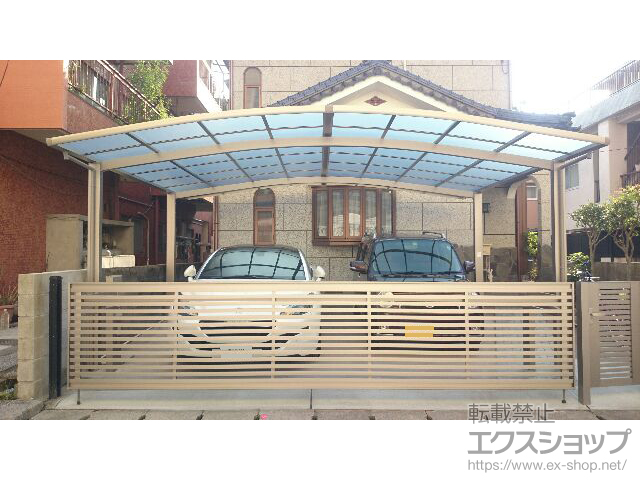 鹿児島県鹿児島市ののカーゲート ワイドオーバードアS3型 電動式 施工例