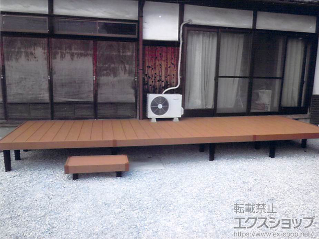福岡県福岡市ののウッドデッキ リウッドデッキ 200＋ 独立式リウッドステップ 2型 施工例