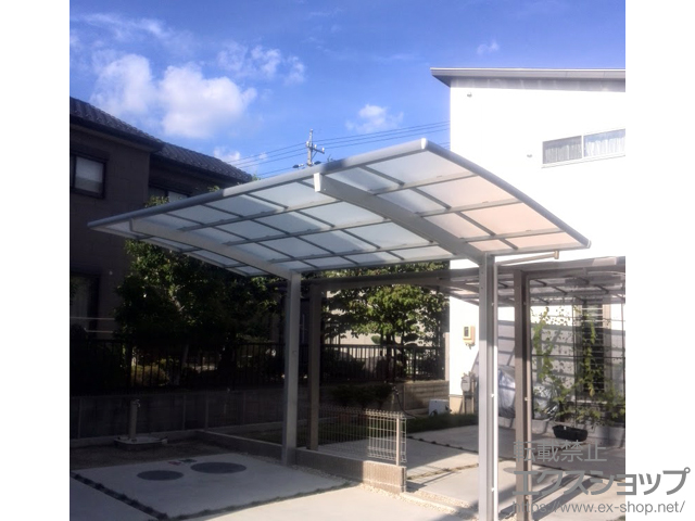 愛知県岩倉市ののカーポート ネスカR (ラウンドスタイル) 積雪〜20cm対応 施工例