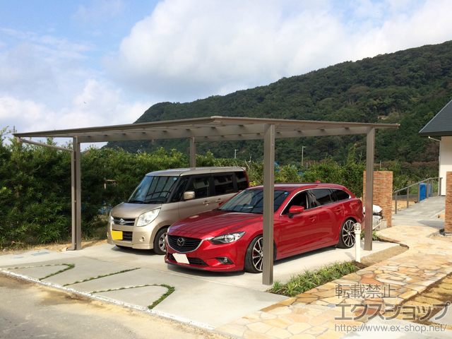 静岡県賀茂郡西伊豆町ののカーポート ネスカF (フラットスタイル) ワイド 積雪〜20cm対応 施工例