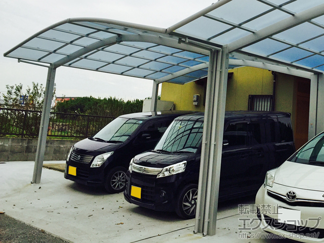 福岡県飯塚市ののカーポート ネスカR (ラウンドスタイル) M合掌 積雪〜20cm対応 施工例