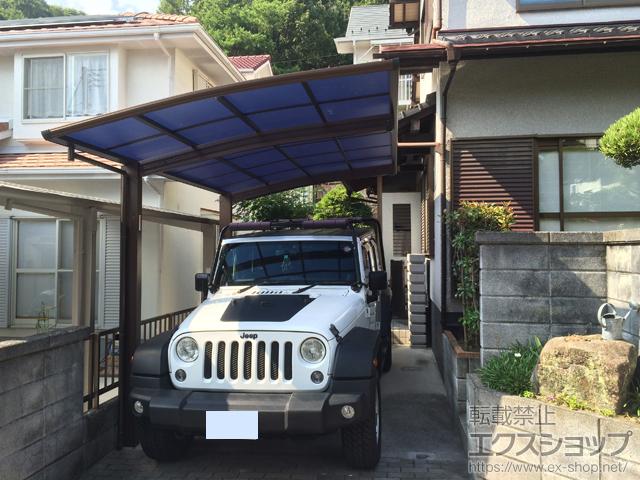 広島県広島市ののカーポート プレシオスポート 積雪〜20cm対応＋着脱式補助柱 施工例