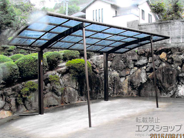 大分県竹田市ののカーポート プレシオスポート 積雪〜20cm対応＋ 着脱式補助柱 施工例