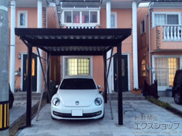 福井県敦賀市のLIXIL リクシル（トステム）のカーポート テリオスポートIII 3000 角柱4本仕様 積雪〜100cm対応 施工例