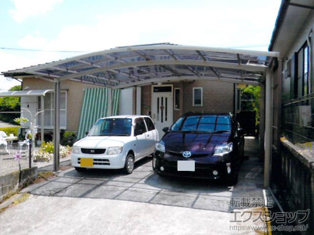 鹿児島県曽於市ののカーポート ネスカR (ラウンドスタイル) ワイド 積雪〜20cm対応 施工例