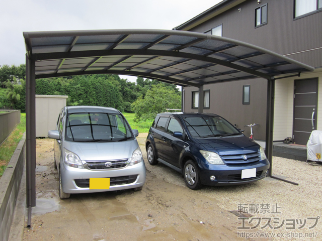 岐阜県恵那市ののカーポート ネスカR (ラウンドスタイル) ワイド 積雪〜20cm対応 施工例