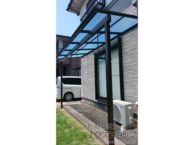 大分県大分市ののテラス屋根 ヴェクターテラス F型 テラスタイプ 単体 積雪〜20cm対応＋ヴェクターテラス用物干しセット 吊り下げ式 標準2本入り 施工例