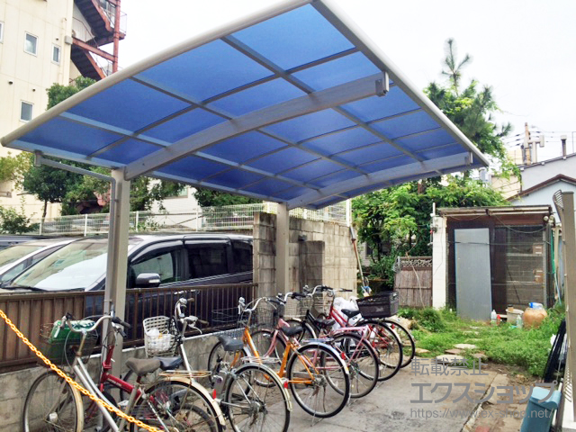 東京都台東区ののカーポート プレシオスポート 積雪〜20cm対応＋プレシオスポート　着脱式補助柱　2本入り×1セット 施工例