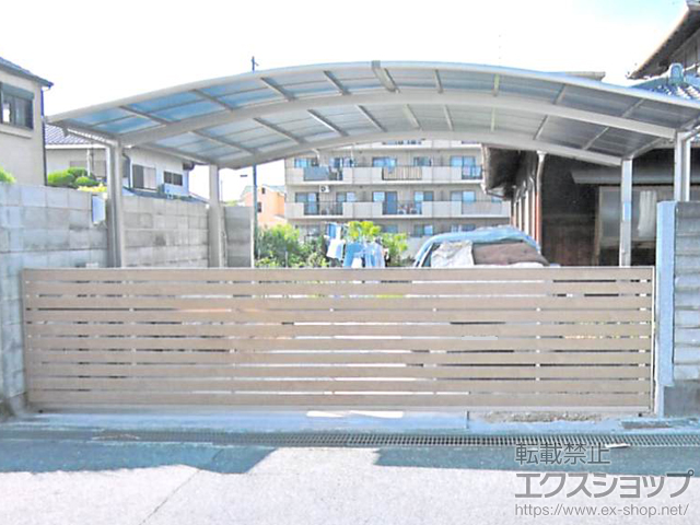 大阪府ののカーゲート ワイドオーバードアS5型 電動式 マテリアルカラー 施工例