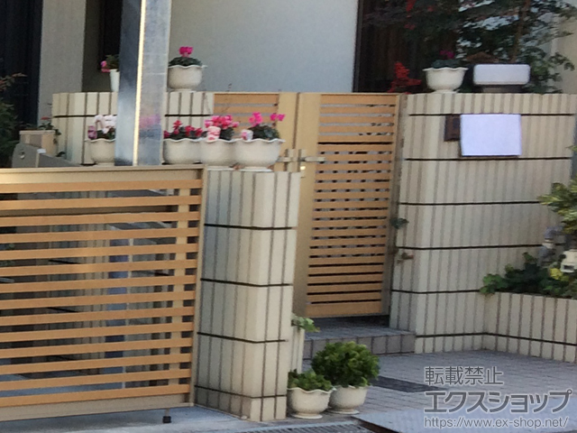 大阪府大阪市のの門扉 ジオーナ門扉 B3型 両開き マテリアルカラー 埋込使用 施工例