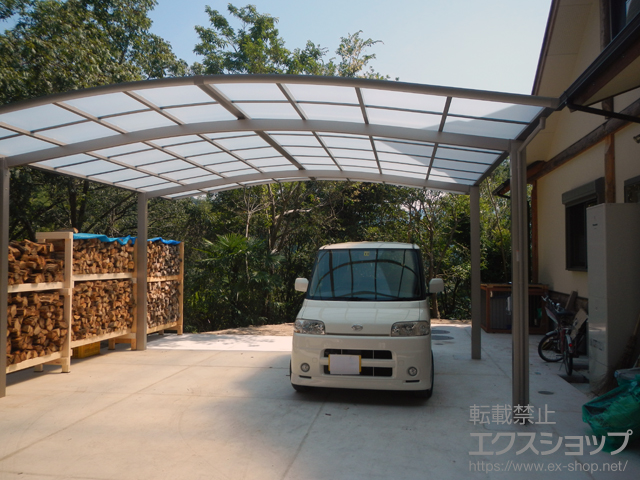 和歌山県海草郡紀美野町ののカーポート ネスカR (ラウンドスタイル) ワイド 積雪〜20cm対応 施工例