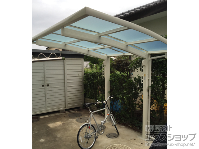 福島県福島市ののカーポート レイナポートグランミニ 積雪〜20cm対応＋水平式物干し 2本入り×1セット＋水平式物干し 2本入り×1セット 施工例